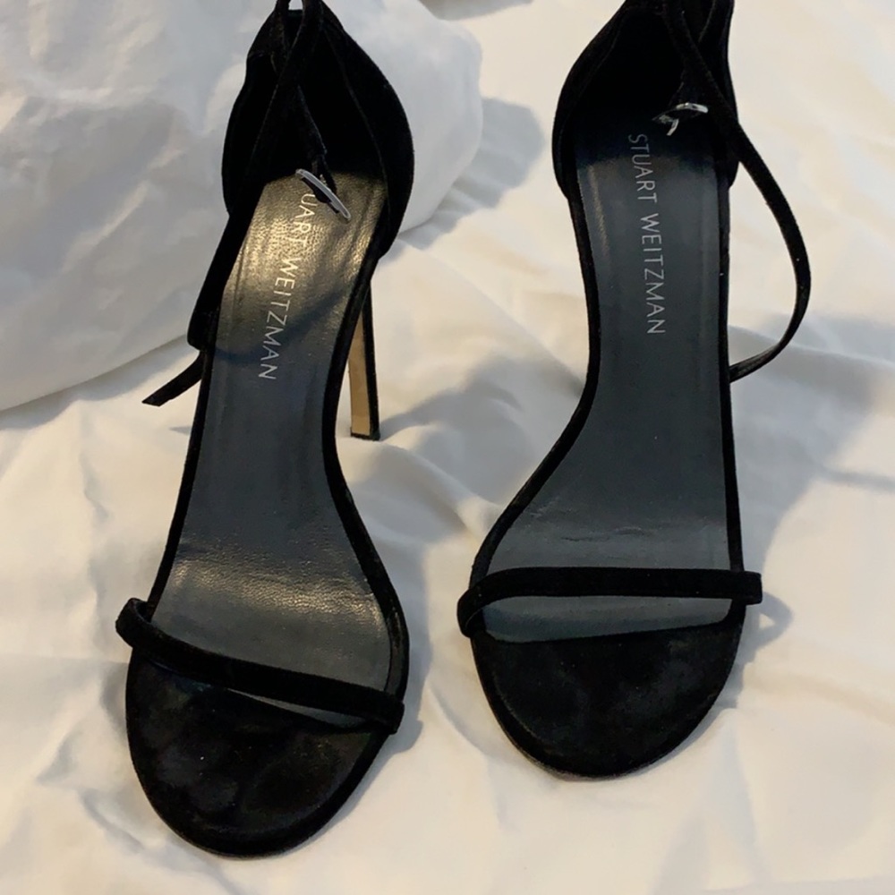 Stuart Weitzman Nudist, Black Suede 8.5